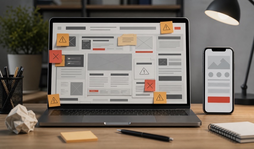Illustration for blog article: Common Small Business Website Mistakes That Reduce Inquiries