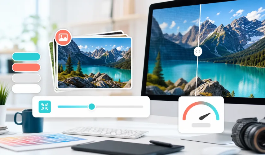 Illustration for blog article: Image Optimization for Web: WebP, Alt Text, and Speed Without Losing Quality
