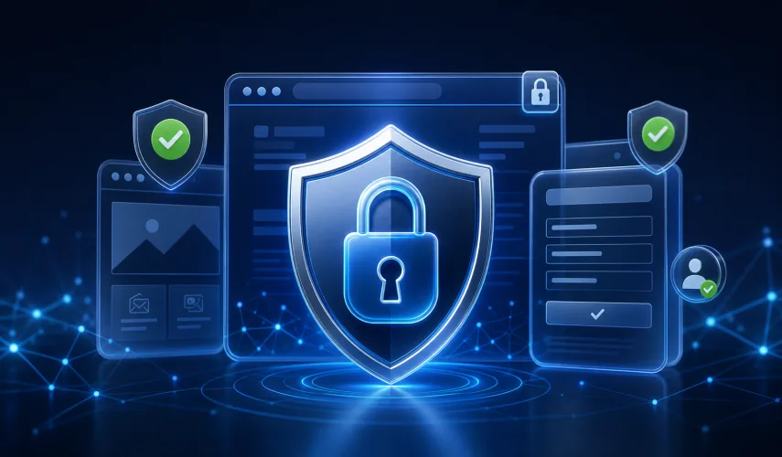 Illustration for blog article: Website Security and User Trust: Why Technical Protection Supports SEO