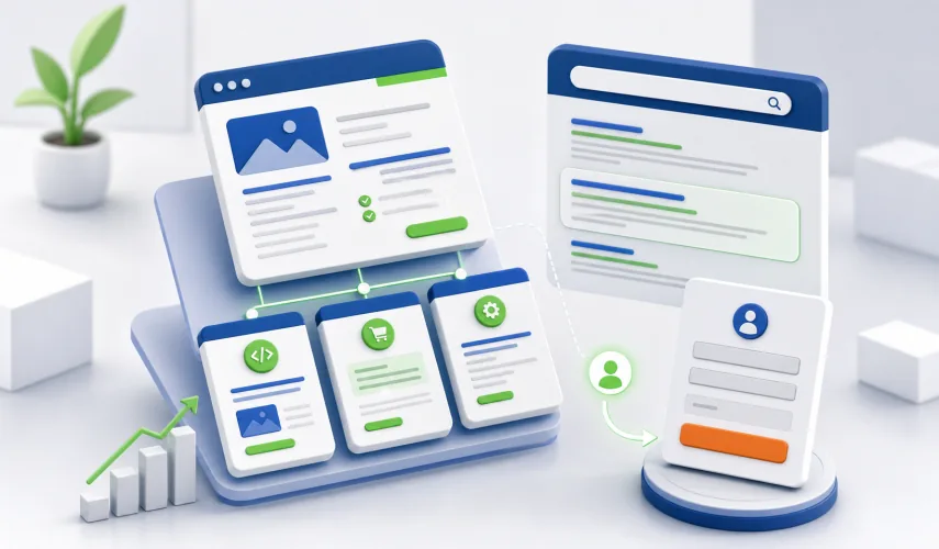 Illustration for blog article: Service Pages That Rank: How to Write Content That Brings Inquiries
