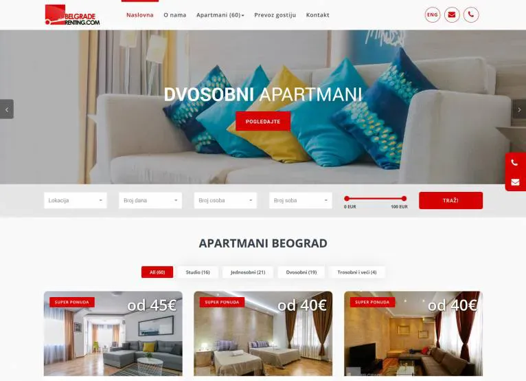 Portfolio prikaz projekta: Belgrade Renting