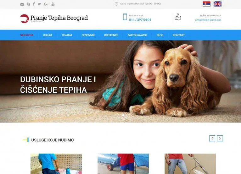 Portfolio project preview: Carpet cleaning Belgrade