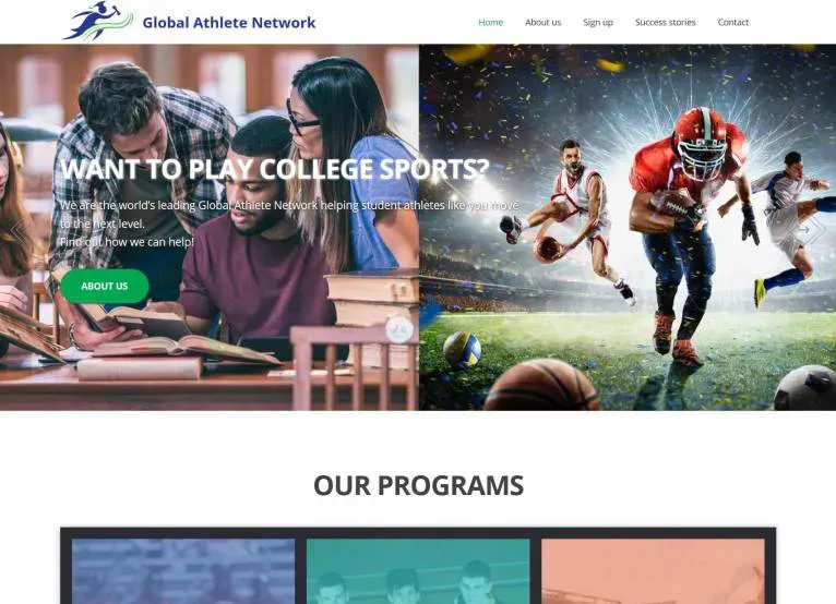 Portfolio project preview: Global Athlete Network