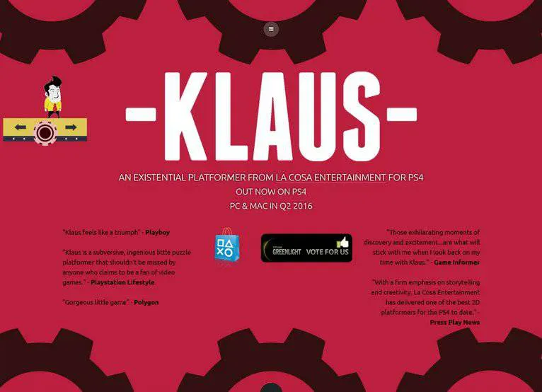 Portfolio project preview: Klaus game