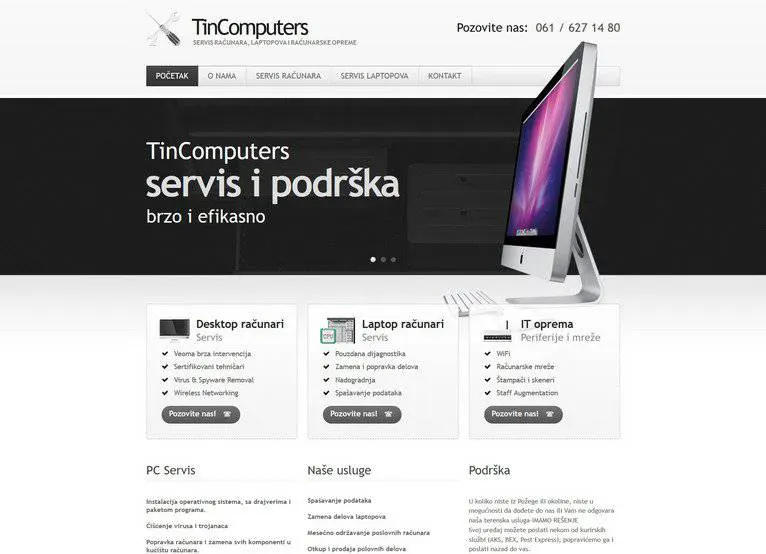 Portfolio prikaz projekta: Tincomputers