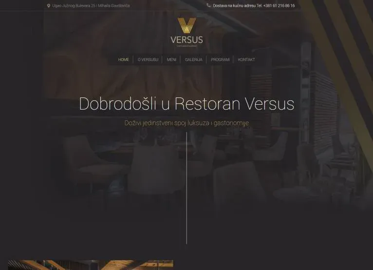 Portfolio prikaz projekta: Versus Restoran
