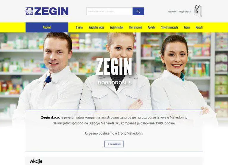 Portfolio project preview: Zegin pharmacy