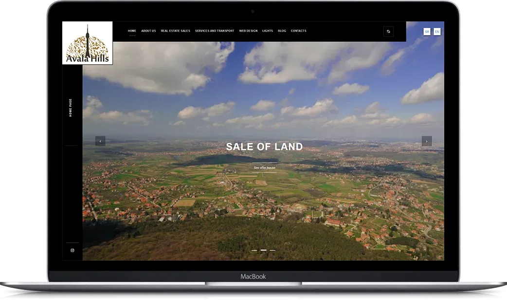 Desktop prikaz projekta Avala Hills