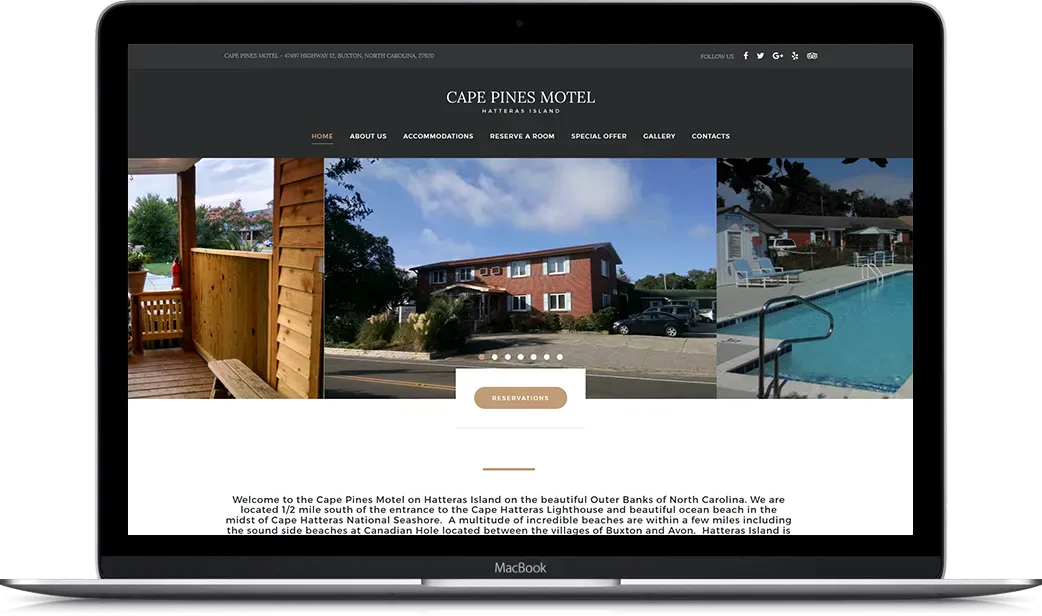 Desktop preview of Cape Pines Motel project