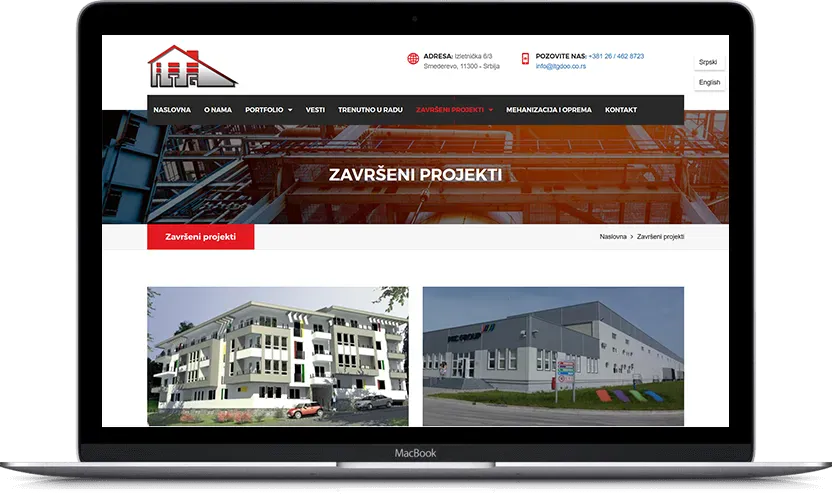 Dodatni desktop ekran projekta ITG Inženjering