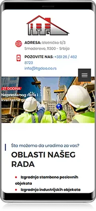 Mobilni prikaz projekta ITG Inženjering