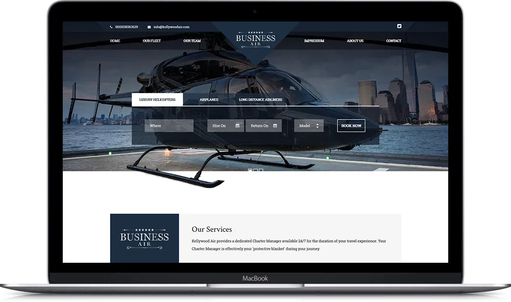 Desktop preview of Kellywood Air project