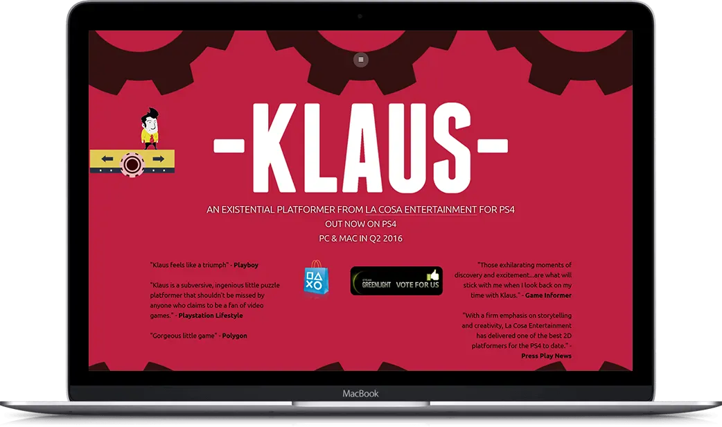 Desktop preview of Klaus game project