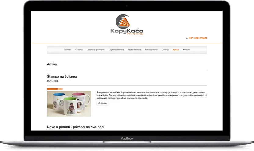Additional desktop screen of Kopy Kaća project