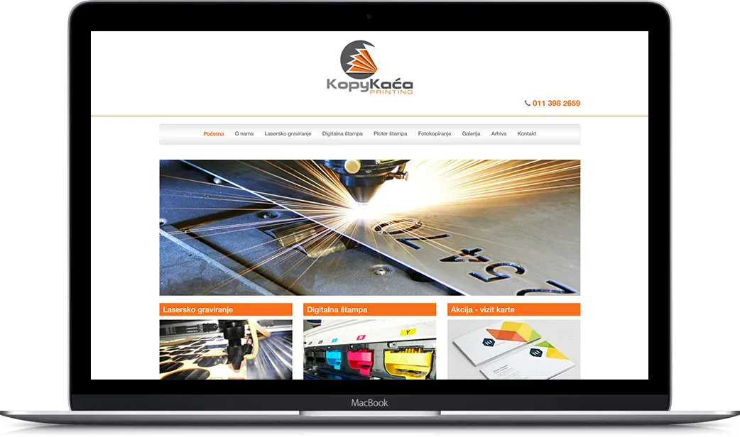 Desktop preview of Kopy Kaća project