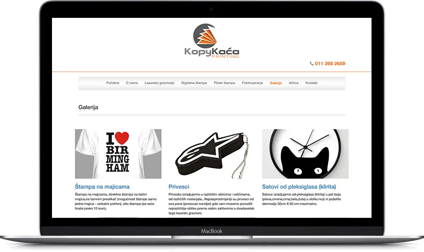Additional desktop screen of Kopy Kaća project