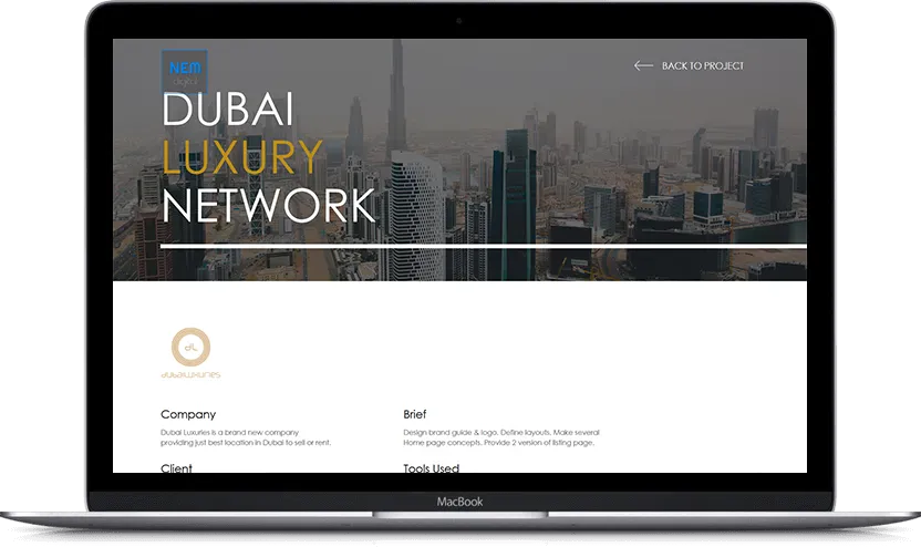 Additional desktop screen of Nem Digital project