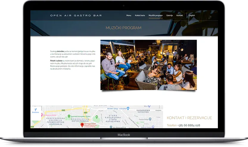 Dodatni desktop ekran projekta Open AirGastro Bar