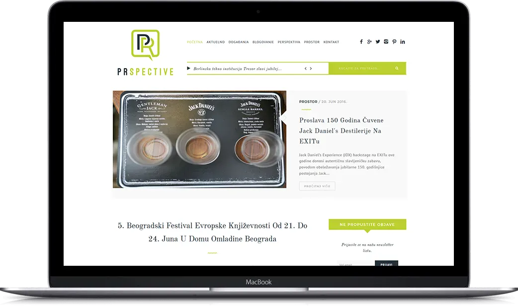 Desktop prikaz projekta PRspective