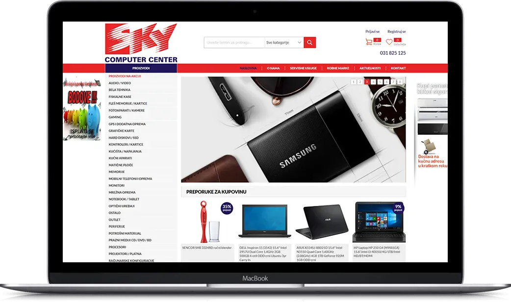 Desktop prikaz projekta Sky Computer Center