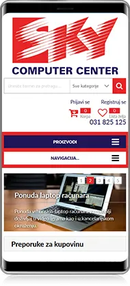 Mobilni prikaz projekta Sky Computer Center