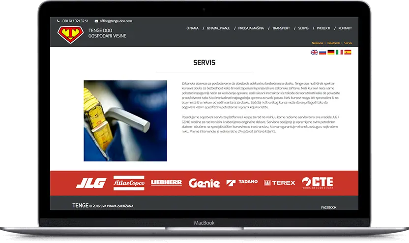 Dodatni desktop ekran projekta Tenge