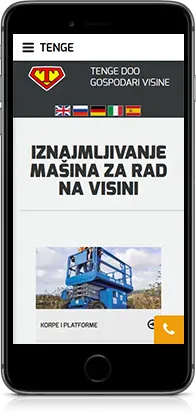 Mobilni prikaz projekta Tenge