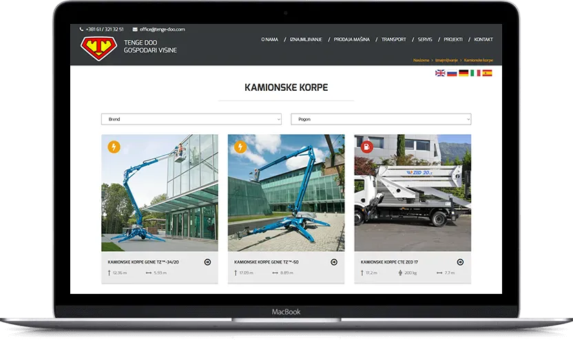 Dodatni desktop ekran projekta Tenge