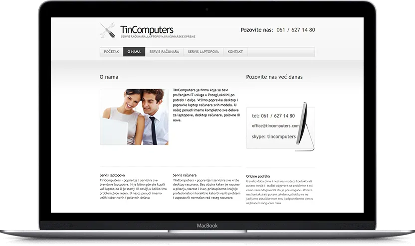 Additional desktop screen of Tincomputers project