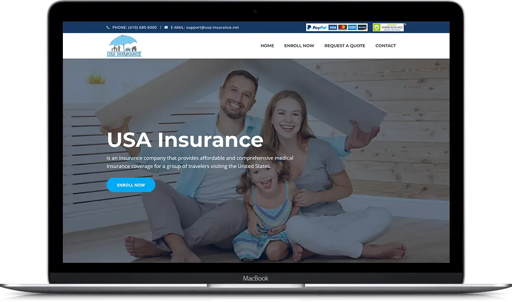 Desktop preview of USA Insurance project