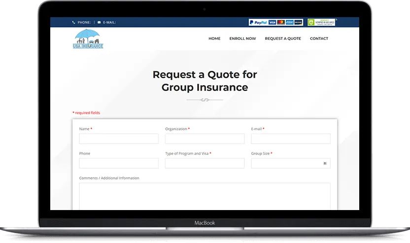 Additional desktop screen of USA Insurance project