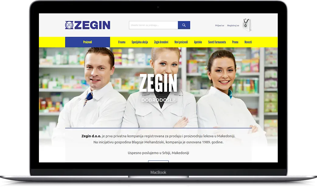 Desktop preview of Zegin pharmacy project